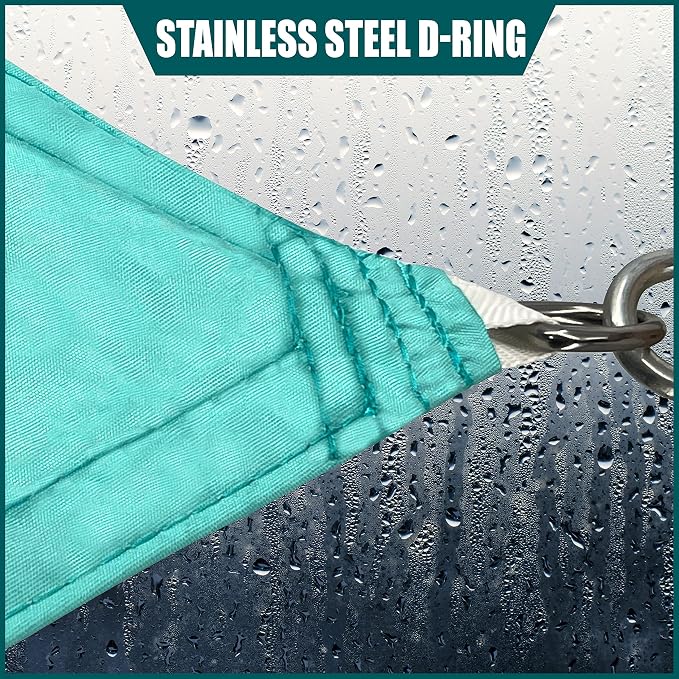 Royal Shade 8' x 15' x 17' Turquoise Triangle Waterproof Sun Shade Sail Order - Image 4