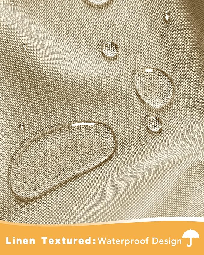 Extra Wide Outdoor Curtains for Patio Waterproof 4 Pcs 110x95 Inch Cream | - Image 2