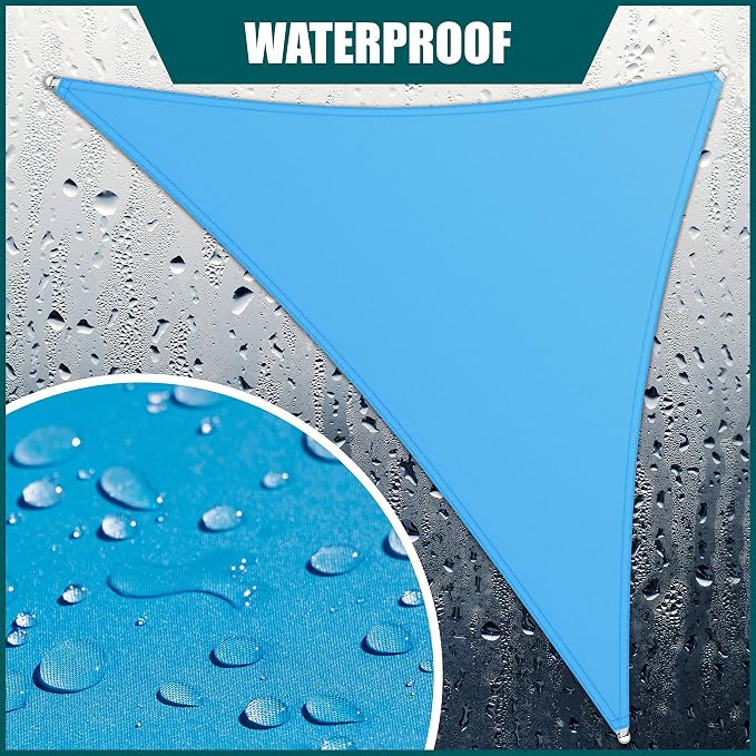 Royal Shade 15' x 15' x 15' Blue Triangle Waterproof Sun Shade Sail Order to - Image 2