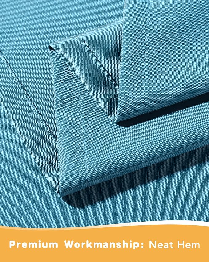 Extra Wide Outdoor Curtains for Patio Waterproof 2 Pcs 110x95 Inch Teal | - Image 5