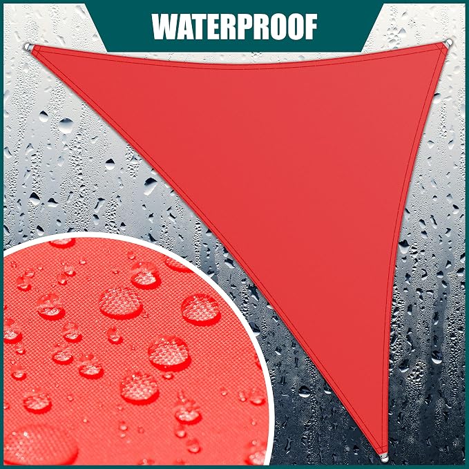 Royal Shade 8' x 12' x 14.4' Red Triangle Waterproof Sun Shade Sail Order to - Image 2