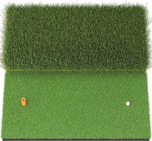 JAYA Golf Hitting Mat with Heavy Rubber Base, Foldable Golf Practice Mat for Indoor and Outdoor Training, Fairway & Rough Turf for Swing and Chipping